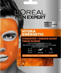 L?Or?al Paris Men Expert L Or Al Paris Men Expert Hydra Energetic Hydratatie Masker - 1 Stuk - Anti-vermoeidheid