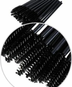 Merkloos Wimperborstel 50 Stuks Voor Wimper Extensions - Make-up - Mascara - Wimper Borsteltjes - Wenkbrauw Borsteltje - Oog Borstel - Zwart -Chanel Shop 550x780 1