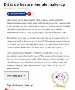 Nalany Skincare Minerale Foundation/concealer 'Graceful' (dekkend) - Als BESTE MINERALE MAKE-UP Getest (2021 En 2022) Door WOMAN TODAY - Geeft Perfecte Dekking - SPF 25 - Alle Huidtypes - Eczeem - Acne - Rosacea - Zijdezacht - Kleur Past Zich Aan -Chanel Shop 550x802